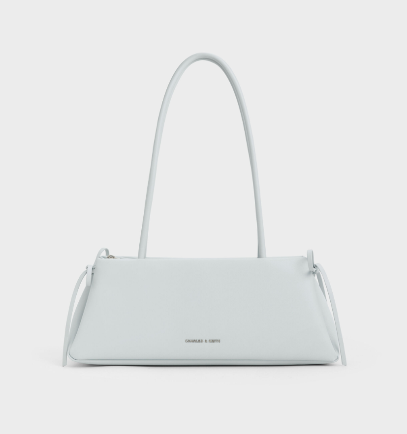 Charles & Ke*th - Hazel Bow Elongated Trapeze Shoulder Bag - Sea Salt Blue