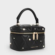 Charles & Ke*th - Arwen Quilted Vanity Bag - Black
