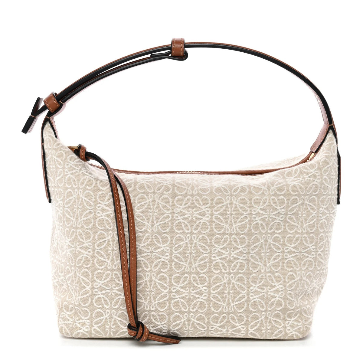 LOEW* - Jacquar* Anagra* Calfskin Small Cubi Bag Ecru Tan