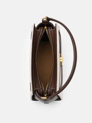 PEDR*  Belted Canvas Handbag - Dark Brown Canvas