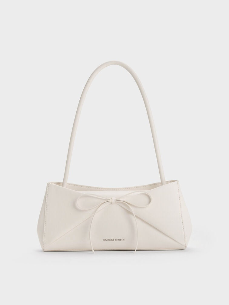 Charles & Ke*th -  Hazel Bow Panelled Shoulder Bag - Cream