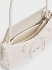 Charles & Ke*th -  Hazel Bow Panelled Shoulder Bag - Cream
