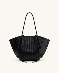 J* PE* - Nal* Wide Weave Texture Tote Bag - Black