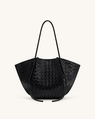 J* PE* - Nal* Wide Weave Texture Tote Bag - Black