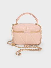 Charles & Ke*th - Arwen Quilted Top Handle Vanity Bag - Light Pink