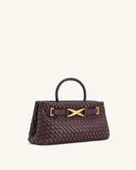 J* PE* - Elora Woven Tote Bag - Deep Burgundy