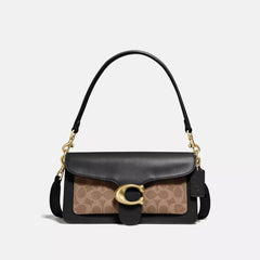 C*ACH - Tabb* Shoulder Bag 26 With Signature Canvas - Brass/Tan Black