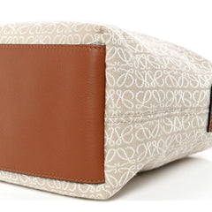 LOEW* - Jacquar* Anagra* Calfskin Small Cubi Bag Ecru Tan