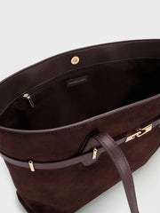 Charles & Ke*th - Arlet Double-Handle Belted Tote Bag - Espresso Brown