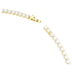 Swar*vski - Matrix Tennis necklace Round cut, White, gold finish - 5681795