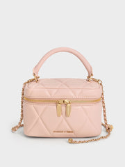 Charles & Ke*th - Arwen Quilted Top Handle Vanity Bag - Light Pink