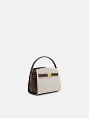 PEDR*  Belted Canvas Handbag - Dark Brown Canvas