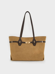 Charles & Ke*th - Arlet Double-Handle Belted Tote Bag - Sahara Sand