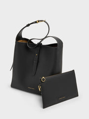 Charles & Ke*th - Beryl Belted Hobo Bag - Black