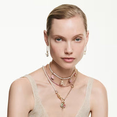Swar*vski - Matrix Tennis necklace Round cut, White, gold finish - 5681795