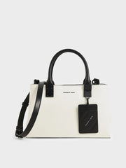 Charles & Ke*th - Cameron Double Top Handle Bag - White