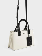 Charles & Ke*th - Cameron Double Top Handle Bag - White