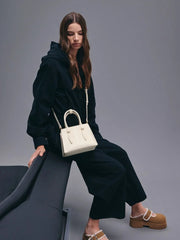 Charles & Ke*th - Allyn Structured Trapeze Tote Bag - Cream