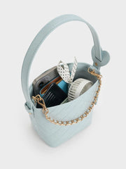 Charles & Ke*th - Duo Quilted Chain Bucket Bag - Sea Salt Blue