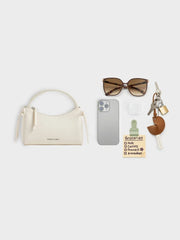 Charles & Ke*th - Hazel Bow Top Handle Bag - Cream