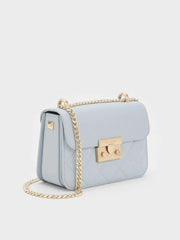 Charles & Ke*th - Alva Quilted Chain-Handle Bag - Sea Salt Blue