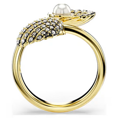 Swar*vski - Idyllia open ring Crystal pearl, Shell, White, Gold-tone plated - 5683951