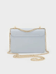Charles & Ke*th - Alva Quilted Chain-Handle Bag - Sea Salt Blue