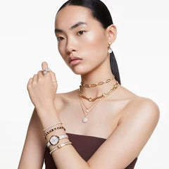 Swar*vski - Idyllia open ring Crystal pearl, Shell, White, Gold-tone plated - 5683951
