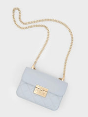 Charles & Ke*th - Alva Quilted Chain-Handle Bag - Sea Salt Blue