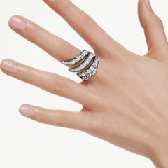 Swar*vski - The Vienn* Collection ring Swan, White, Ruthenium plated - 5735269