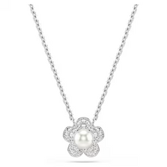 Swar*vski - Arian* Grand* pendant Crystal Pearl, Round cut, Flower, White, Rhodium plated - 5755817
