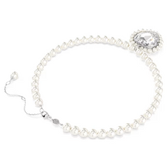 Swar*vski - Arian* Grand* necklace Crystal pearl, Heart cut, Heart, White, Rhodium plated - 5720858