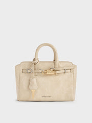 Charles & Ke*th -  Mini Delfina Belted Tote Bag - Sand