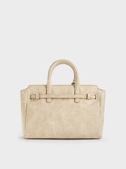 Charles & Ke*th -  Mini Delfina Belted Tote Bag - Sand
