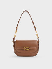 Charles & Ke*th - Gwynne Metallic-Accent Crossbody Bag - Chocolate
