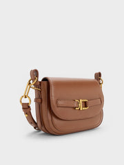 Charles & Ke*th - Gwynne Metallic-Accent Crossbody Bag - Chocolate
