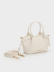 Charles & Ke*th - Sammie Knotted-Handle Wavy Tote Bag - Cream