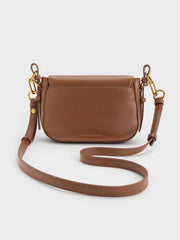 Charles & Ke*th - Gwynne Metallic-Accent Crossbody Bag - Chocolate