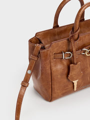 Charles & Ke*th -  Mini Delfina Belted Tote Bag - Distressed Tan