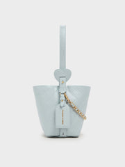 Charles & Ke*th - Duo Quilted Chain Bucket Bag - Sea Salt Blue