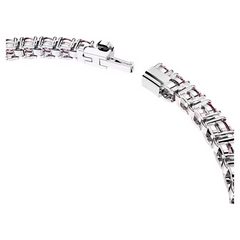 Swar*vski - Matrix Tennis bracelet Round cut, Pink, Rhodium plated - 5648931