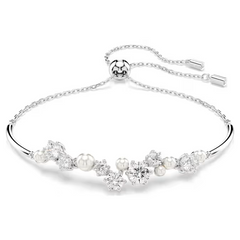 Swar*vski - Constella bangle Crystal pearl, Round cuts, White, Rhodium plated - 5705618