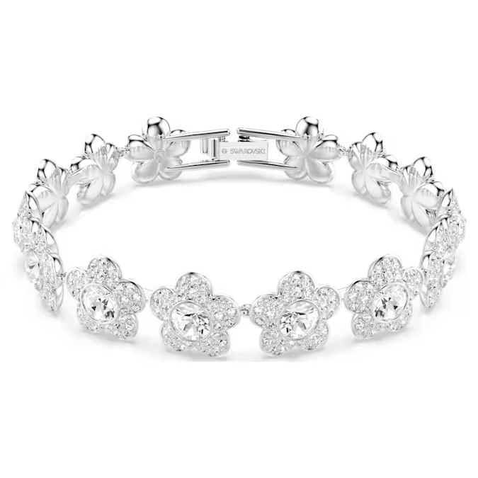 Swar*vski - Arian* Grand* bracelet Round cut, Flower, White, Rhodium plated - 5749182