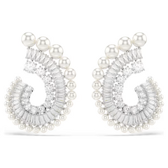 Swar*vski - Arian* Grand* drop earrings Crystal Pearl, Mixed cuts, White, Rhodium plated - 5720869