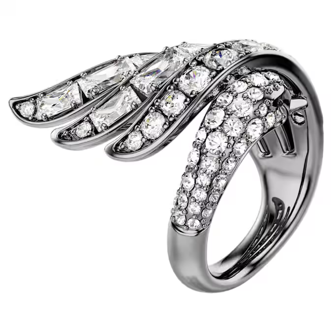 Swar*vski - The Vienn* Collection ring Swan, White, Ruthenium plated - 5735269