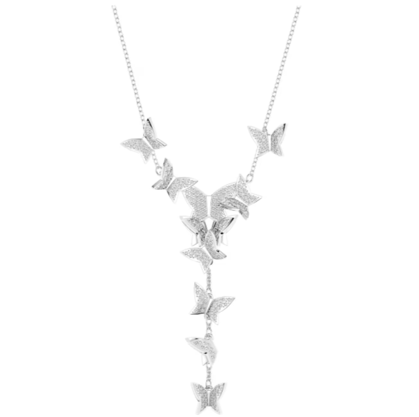 Swar*vski - Idyllia Lilia Y necklace Butterfly, White, Rhodium plated - 5636415