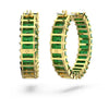 Swar*vski - Matrix hoop earrings Baguette cut, Green, Gold-tone plated - 5658651