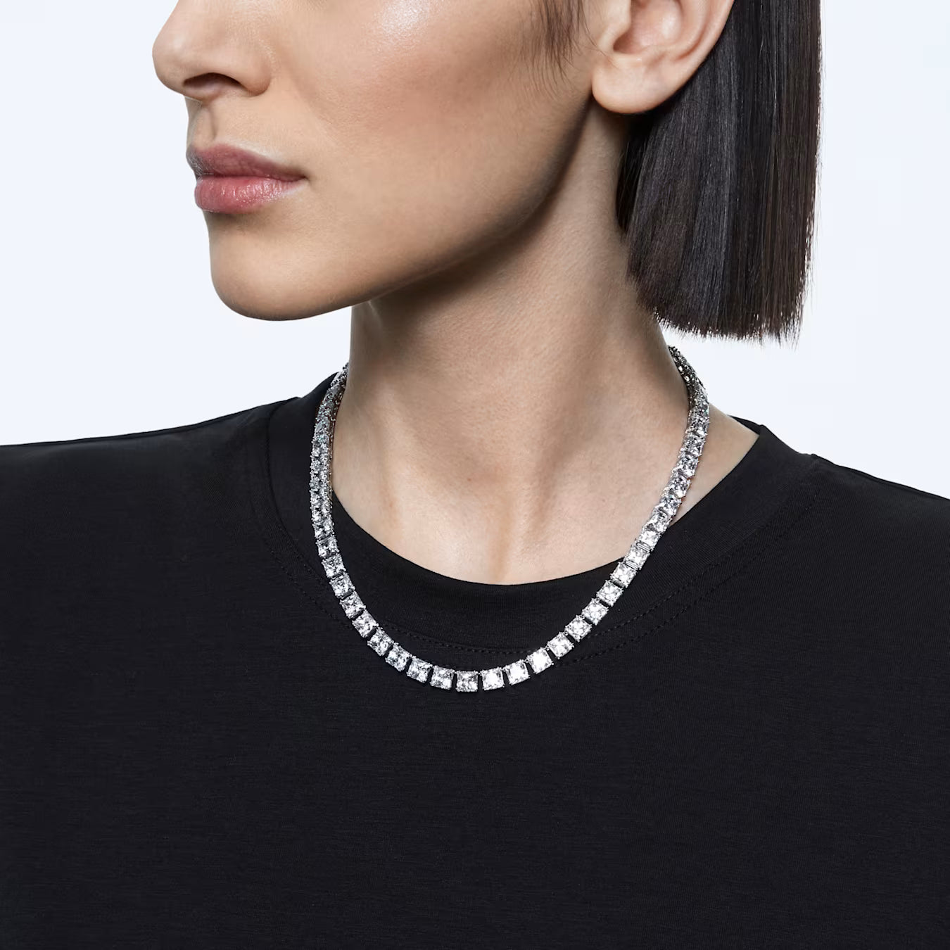 Swar*vski -Matrix Tennis necklace Square cut, White, Rhodium plated - 5599153