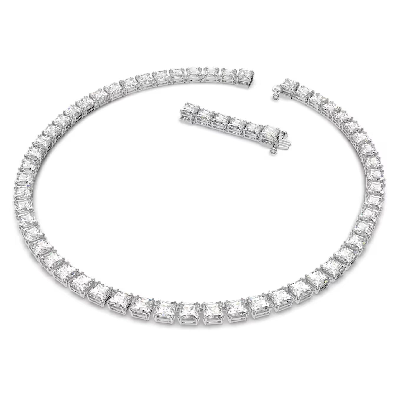 Swar*vski -Matrix Tennis necklace Square cut, White, Rhodium plated - 5599153