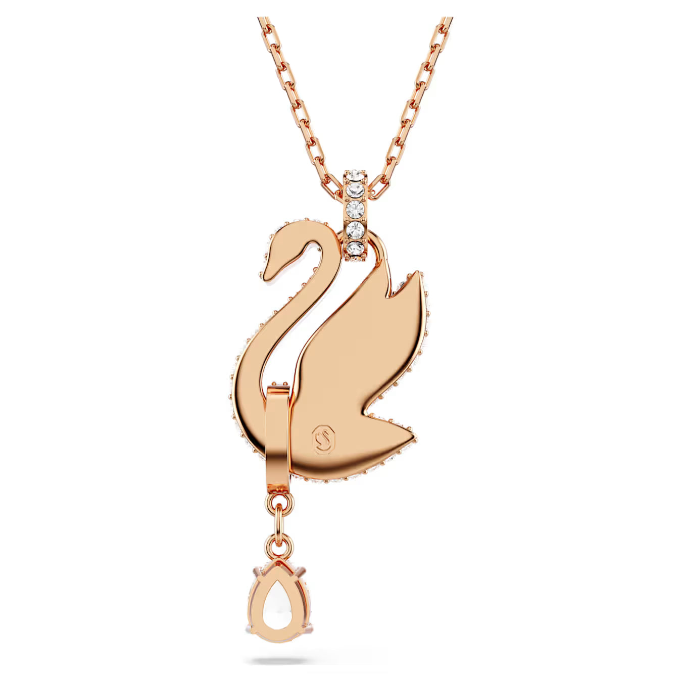 Swar*vski -Swan pendant Swan, Black, Rose gold-tone plated - 5678045